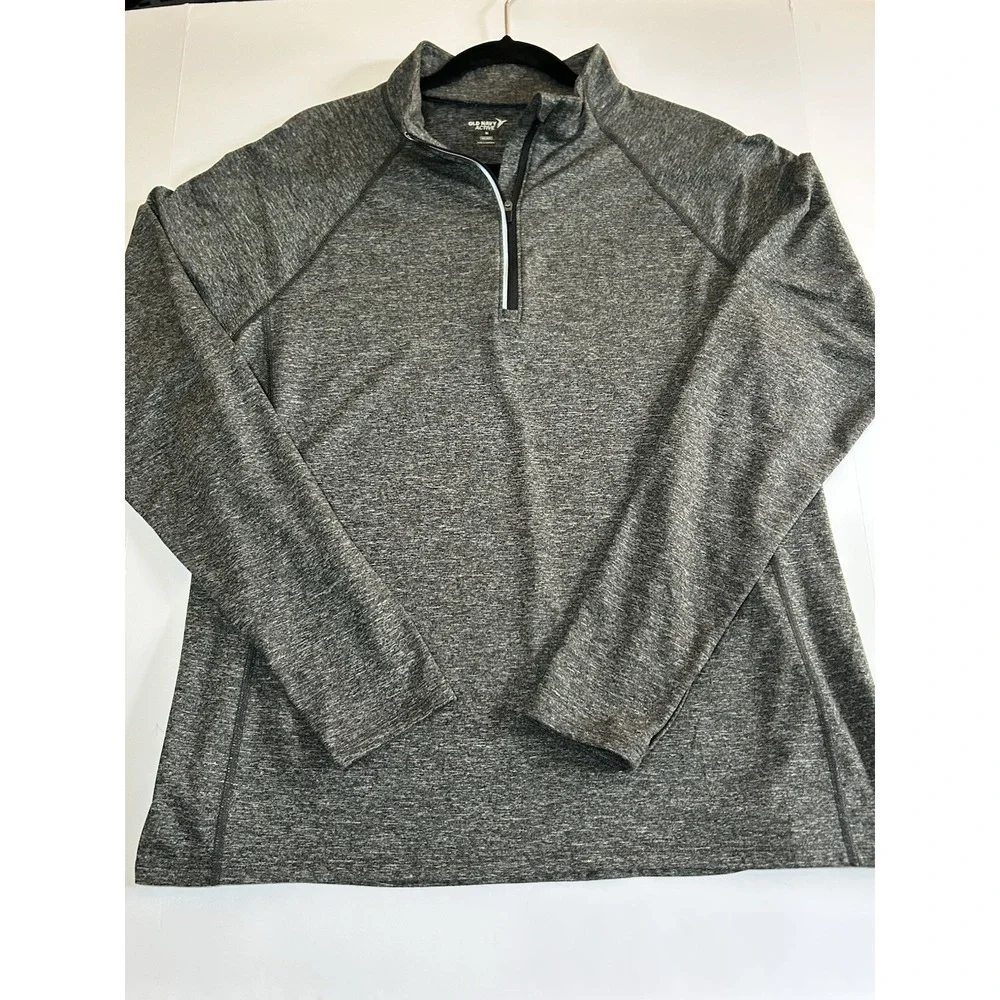 Old Navy Active Pullover Men's XL Gray 1/4 Zip Lightweight Go Dry Long Sleeve